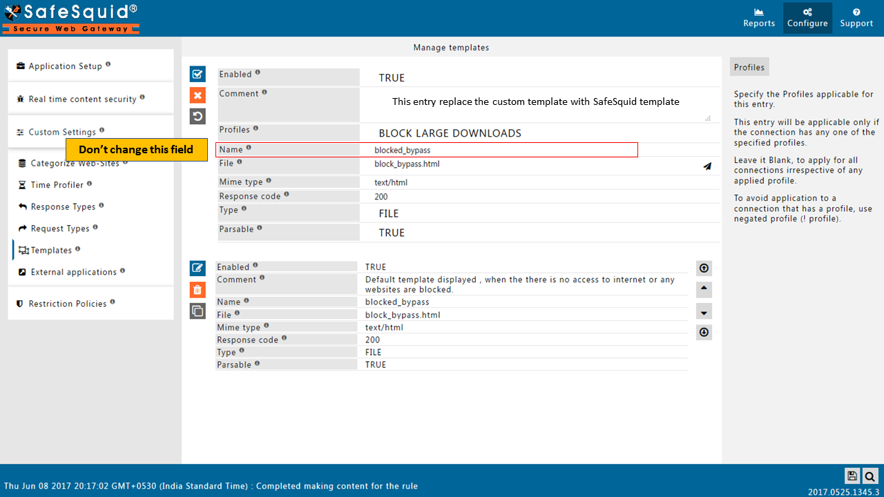 Do not change the &quot;name&quot; field